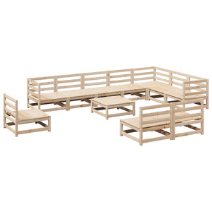 Set Divani da Giardino 11 pz in Legno Massello di Pino 3299485