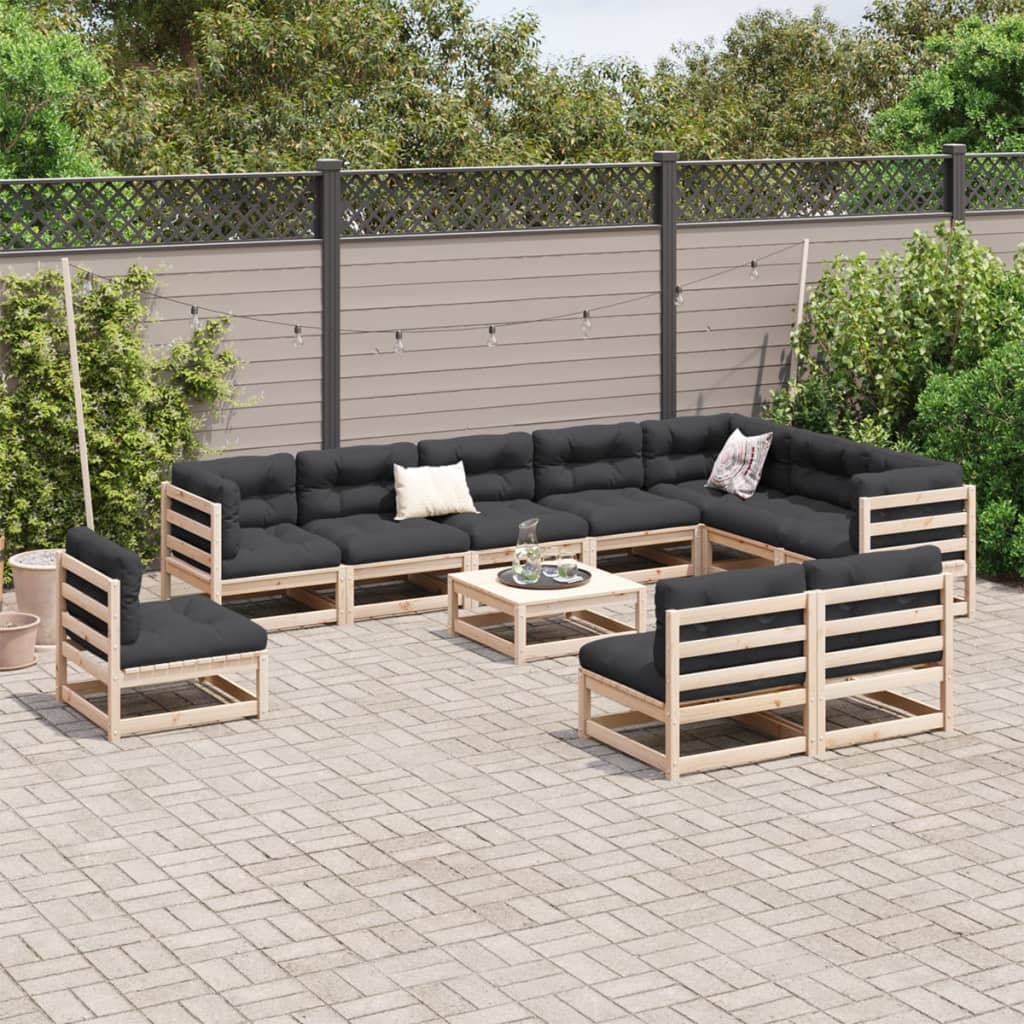 Set Divani da Giardino 11 pz in Legno Massello di Pino 3299485