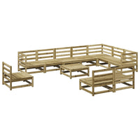 Set Divani da Giardino 11 pz in Legno Impregnato di Pino 3299488