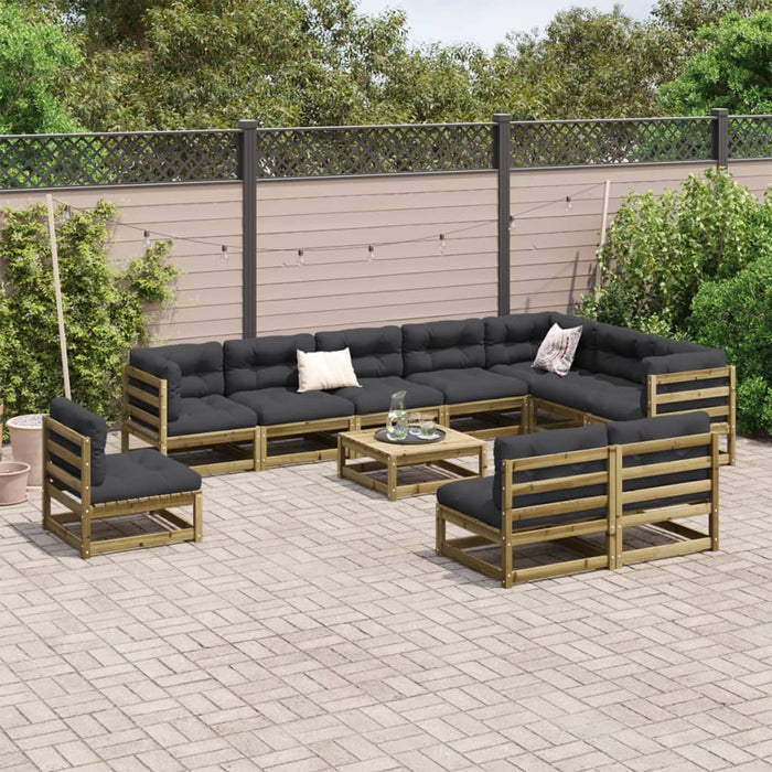 Set Divani da Giardino 11 pz in Legno Impregnato di Pino 3299488