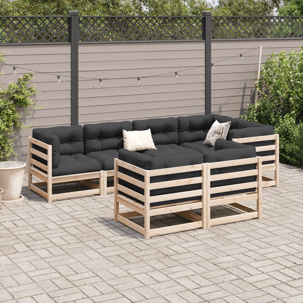 Set Divani da Giardino 7 pz in Legno Massello di Pino 3299489