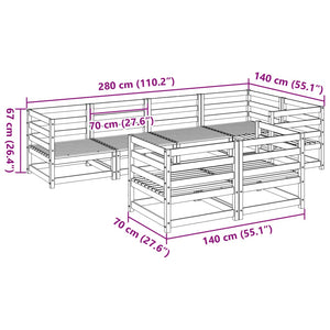 Set Divani da Giardino 7 pz in Legno Massello Abete Douglas 3299491