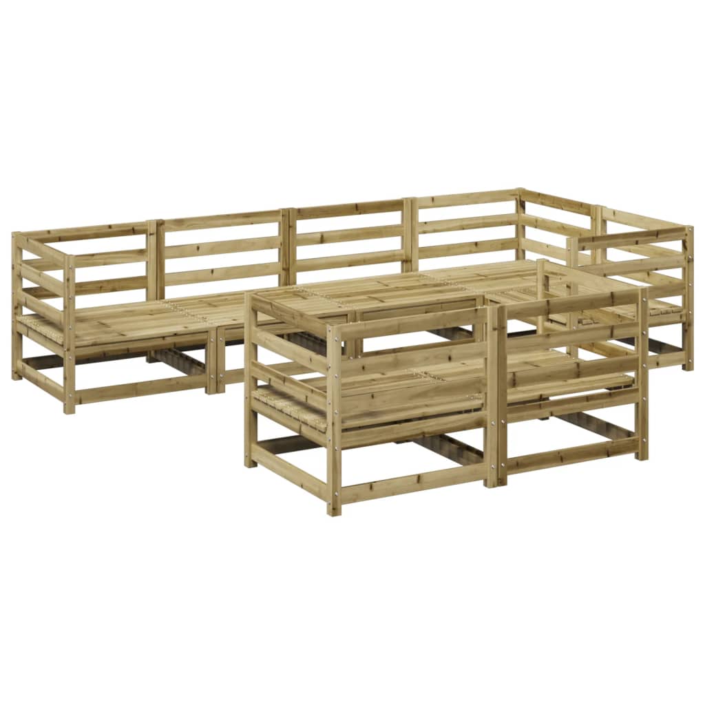 Set Divani da Giardino 7 pz in Legno Impregnato di Pino 3299492