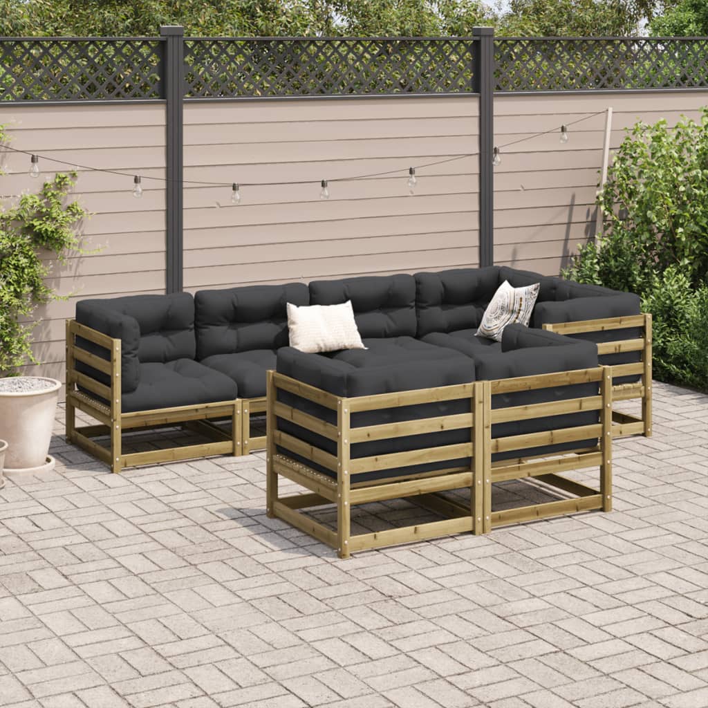 Set Divani da Giardino 7 pz in Legno Impregnato di Pino 3299492