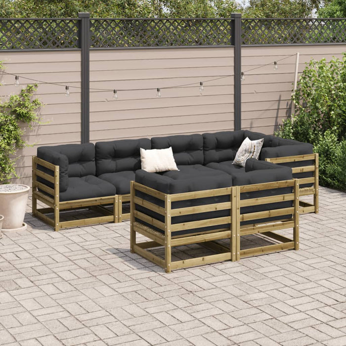 Set Divani da Giardino 7 pz in Legno Impregnato di Pino 3299492