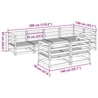 Set Divani da Giardino 7 pz in Legno Impregnato di Pino 3299492