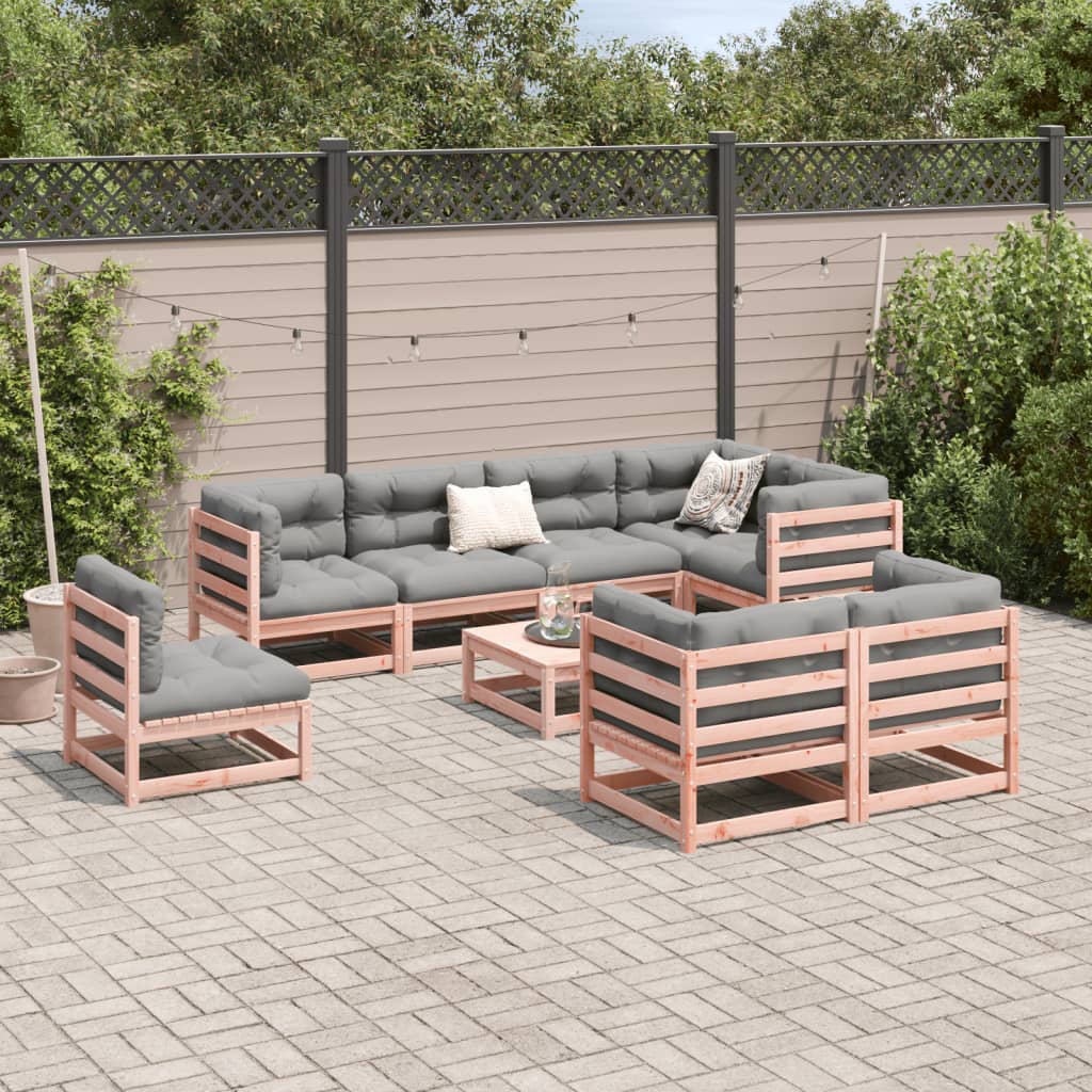 Set Divani da Giardino 9 pz in Legno Massello Abete Douglas 3299510