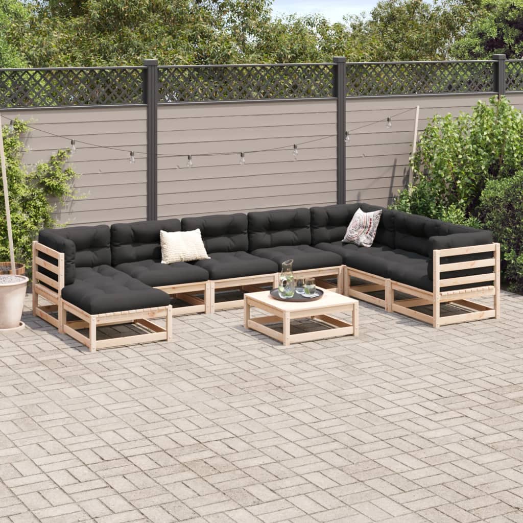 Set Divani da Giardino 9 pz in Legno Massello di Pino 3299581