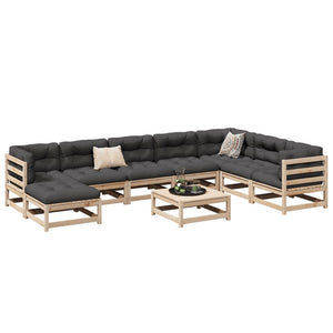 Set Divani da Giardino 9 pz in Legno Massello di Pino 3299581