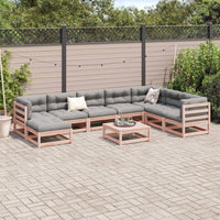 Set Divani Giardino 9 pz Cuscini Legno Massello Abete Douglas 3299587