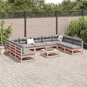 Set Divani da Giardino 10 pz in Legno Massello Abete Douglas 3299594