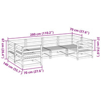 Set Divani da Giardino 6 pz in Legno Impregnato di Pino 3299606