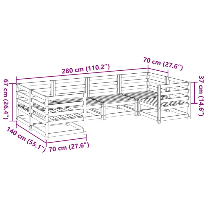 Set Divani da Giardino 6 pz in Legno Impregnato di Pino 3299606