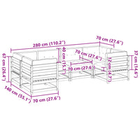 Set Divani Giardino 6 pz con Cuscini in Legno Massello di Pino 3299607