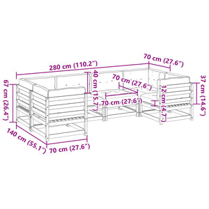 Set Divani da Giardino 6pz con Cuscini Legno Impregnato di Pino 3299610