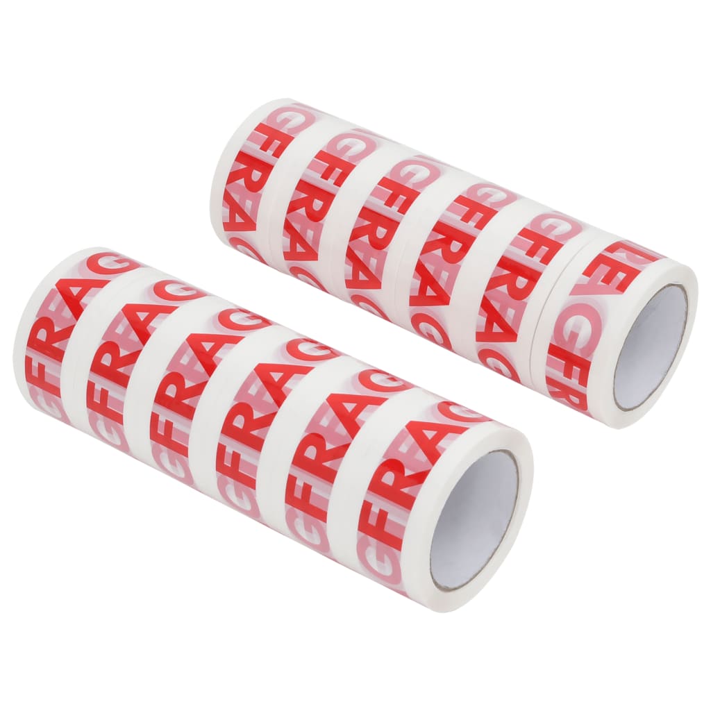 Nastro da Imballaggio 12pz Stampa FRAGILE Bianco 48 mm x 66 m 4012398