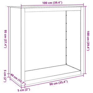 Rastrelliera per Legna da Ardere Bianca 100x40x100cm in Acciaio 850969