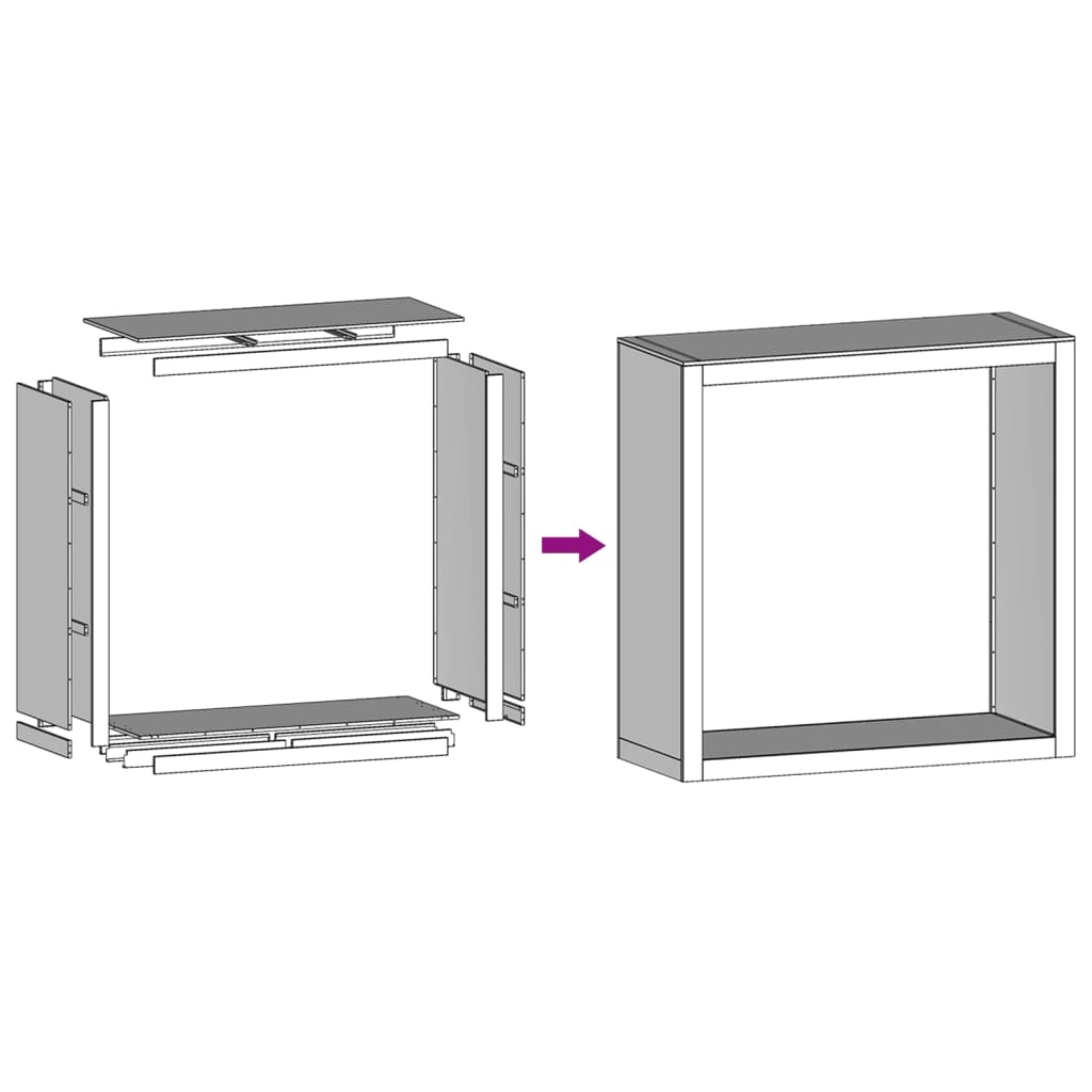 Rastrelliera per Legna da Ardere Antracite 100x40x100cm Acciaio 850970