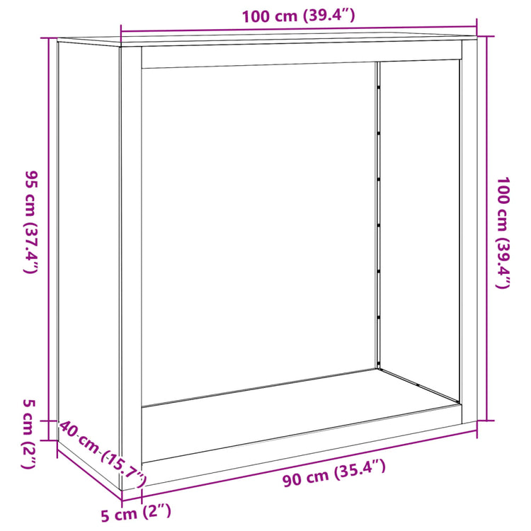 Rastrelliera per Legna da Ardere Antracite 100x40x100cm Acciaio 850970