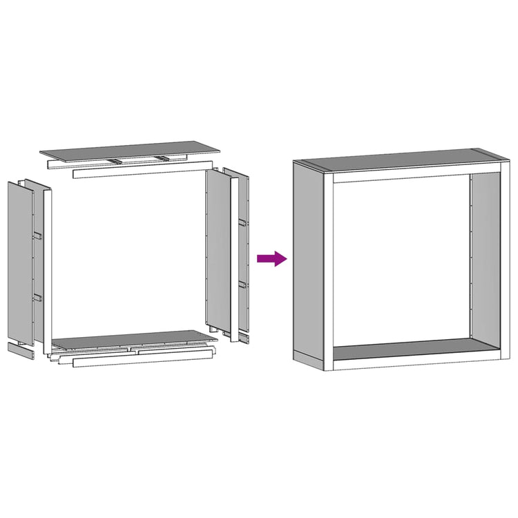 Rastrelliera per Legna da Ardere 100x40x100 cm in Acciaio Inox 850972