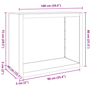 Rastrelliera per Legna da Ardere 100x40x80 cm in Acciaio Inox 850979