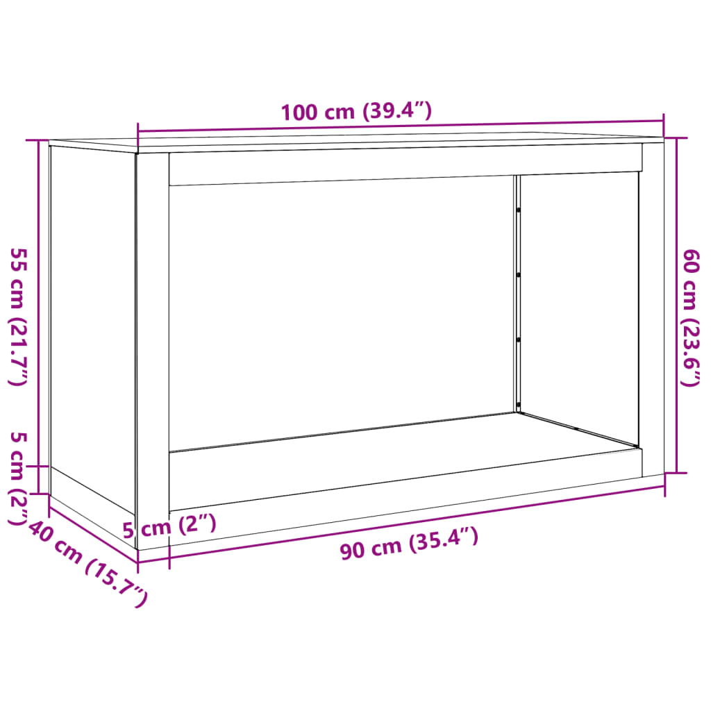 Rastrelliera per Legna da Ardere Verde 100x40x60 cm in Acciaio 850985