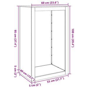 Rastrelliera per Legna da Ardere Nera 60x40x100 cm in Acciaio 850989