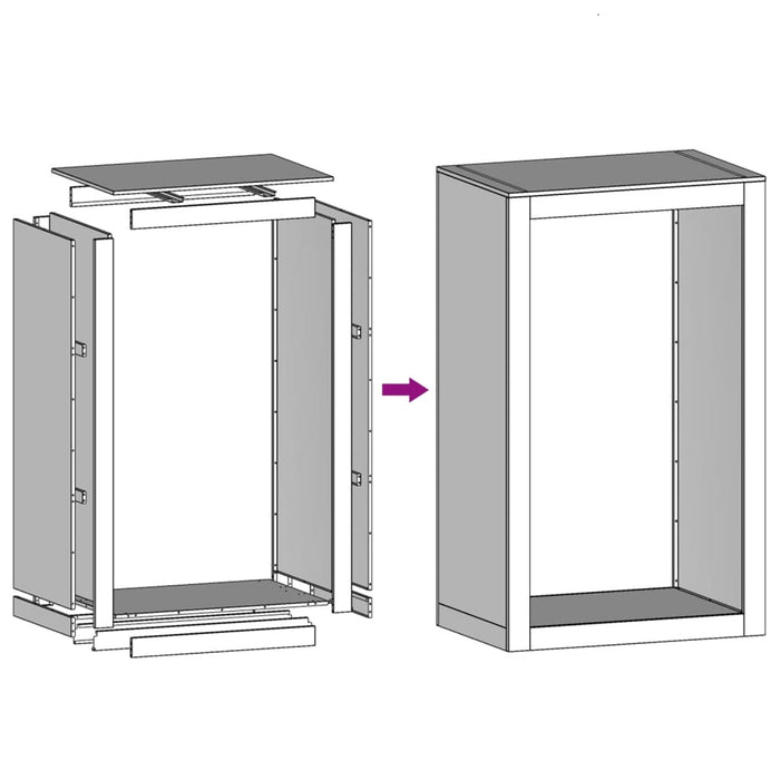 Rastrelliera per Legna da Ardere 60x40x100 cm in Acciaio Inox 850993