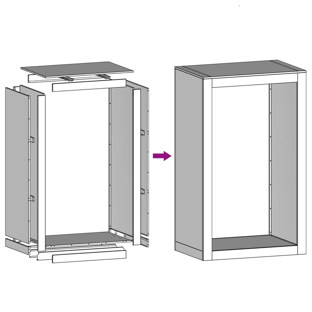 Rastrelliera per Legna 60x40x100 cm in Acciaio Zincato 850994