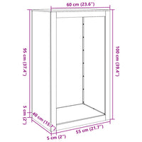 Rastrelliera per Legna 60x40x100 cm in Acciaio Zincato 850994