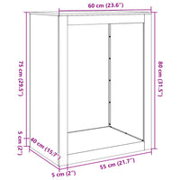 Rastrelliera per Legna da Ardere Antracite 60x40x80 cm Acciaio 850998