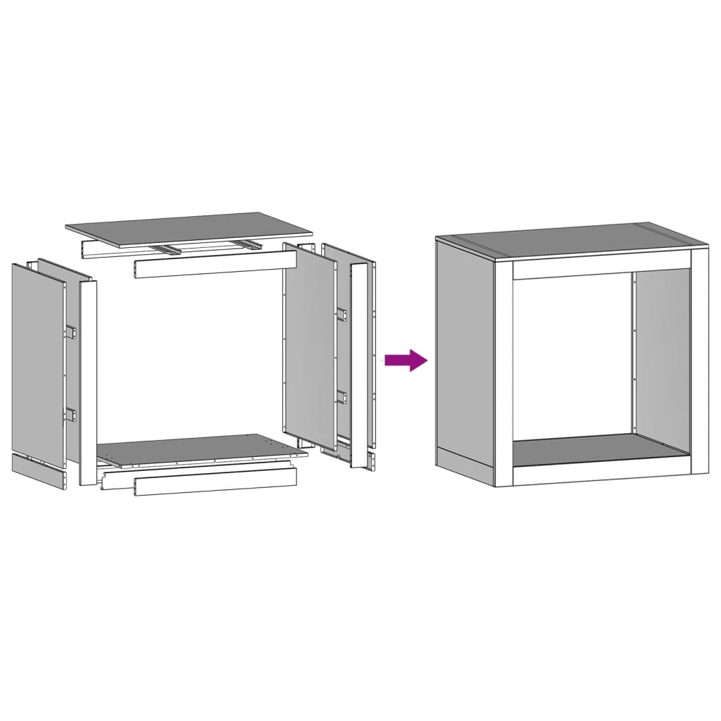 Rastrelliera per Legna da Ardere 60x40x60 cm in Acciaio Inox 851007