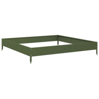 Fioriera Rialzata Giardino Verde Oliva 100x100x18,5 cm Acciaio 851013