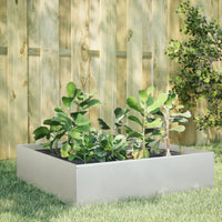 Fioriera Rialzata da Giardino 100x100x25 cm in Acciaio Inox 851035