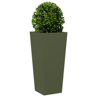 Fioriera da Giardino Verde Oliva 35x35x75 cm in Acciaio 851086