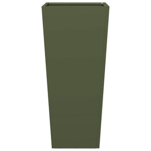 Fioriere da Giardino 2 pz Verde Oliva 35x35x75 cm in Acciaio 851087