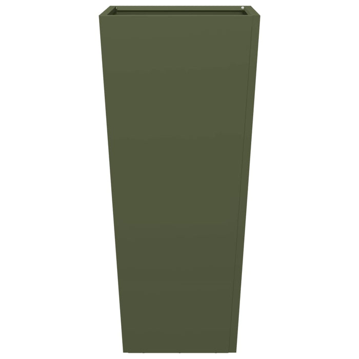 Fioriere da Giardino 2 pz Verde Oliva 35x35x75 cm in Acciaio 851087