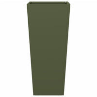 Fioriere da Giardino 2 pz Verde Oliva 35x35x75 cm in Acciaio 851087