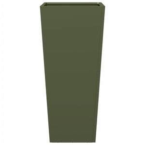 Fioriere da Giardino 2 pz Verde Oliva 35x35x75 cm in Acciaio 851087