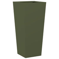 Fioriere da Giardino 2 pz Verde Oliva 35x35x75 cm in Acciaio 851087