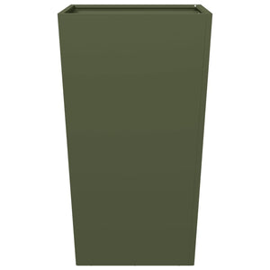 Fioriere da Giardino 2 pz Verde Oliva 45x45x75 cm in Acciaio 851101