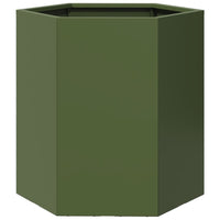 Fioriere 2 pz Verde Oliva Esagono 46x40x45 cm in Acciaio 851115