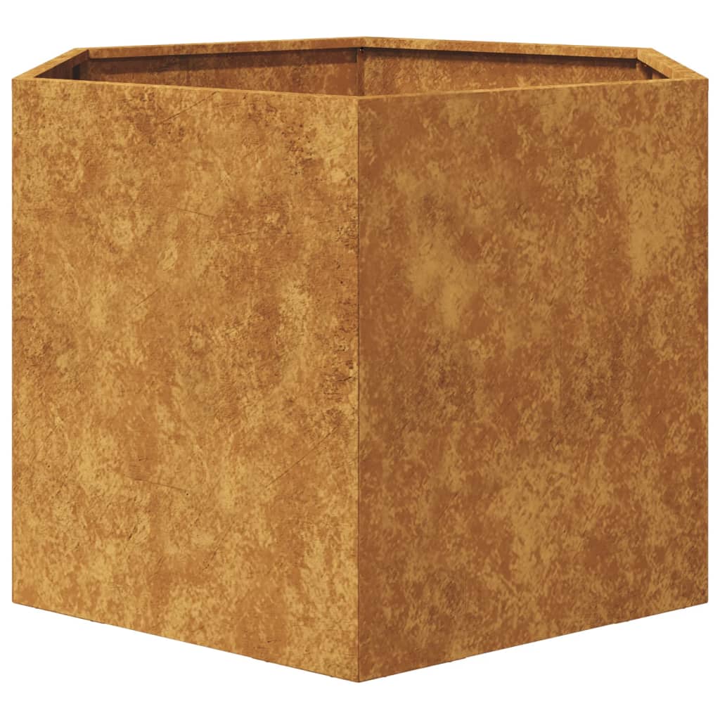 Fioriera da Giardino Esagono 69x60x45 cm in Acciaio Corten 851128