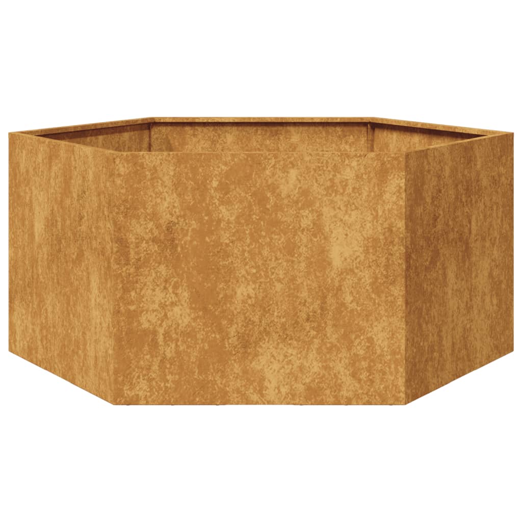 Fioriera da Giardino Esagono 104x90x45 cm in acciaio corten 851135