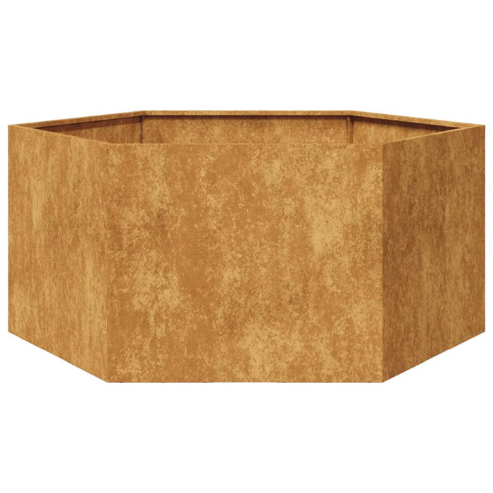 Fioriera da Giardino Esagono 104x90x45 cm in acciaio corten 851135