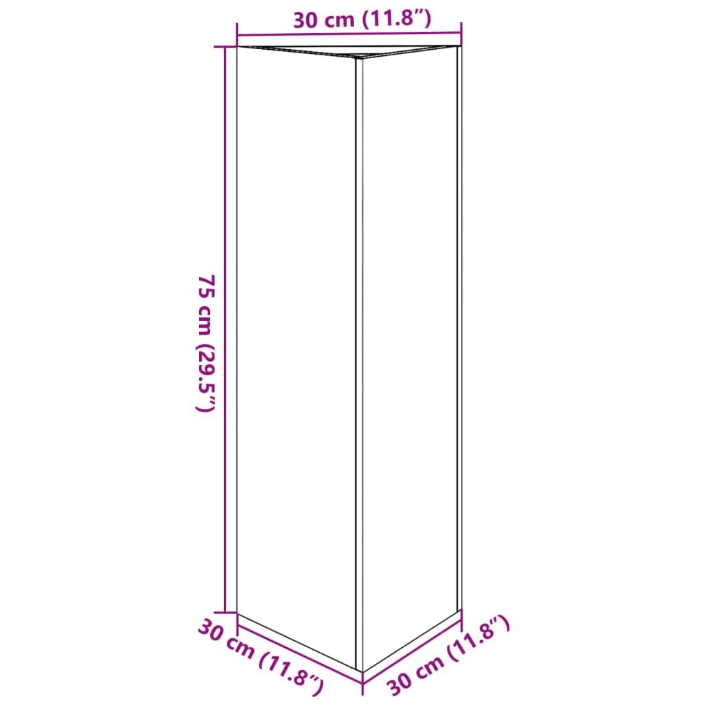 Fioriera da Giardino Triangolare 30x26x75 cm in Acciaio Zincato 851153