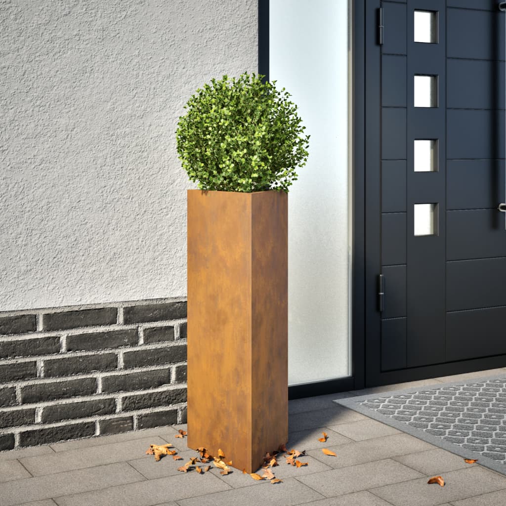 Fioriere 2 pz Triangolari 30x26x75 cm in Acciaio Corten 851156