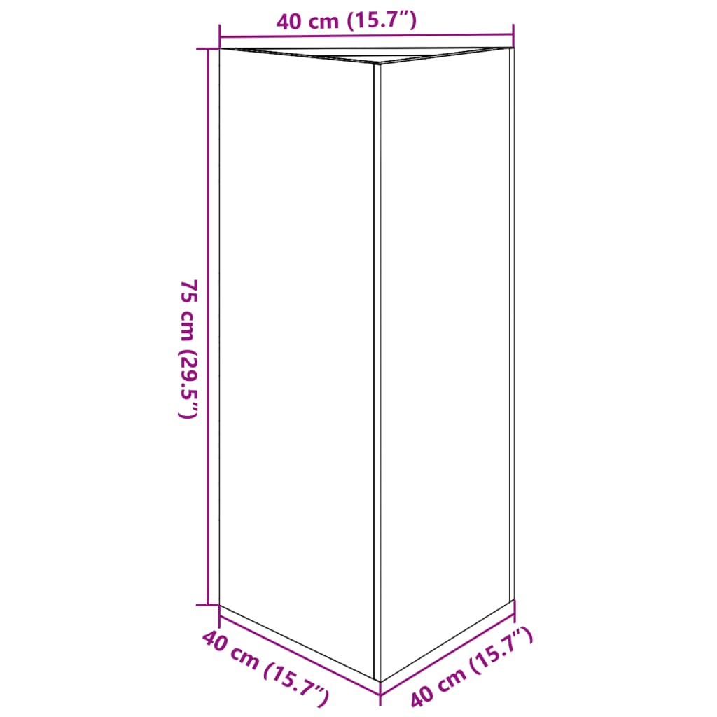 Fioriera da Giardino Triangolare 40x34,5x70 cm in Acciaio Inox 851165