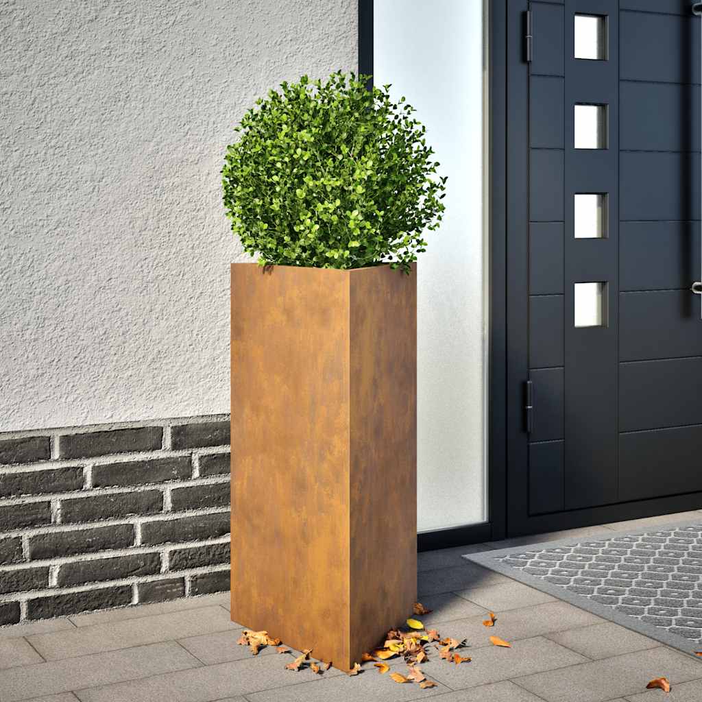 Fioriera da Giardino Triangolare 40x34,5x70 cm Acciaio Corten 851169