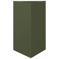 Fioriere 2 pz Verde Oliva Triangolari 50x43x75 cm in Acciaio 851178